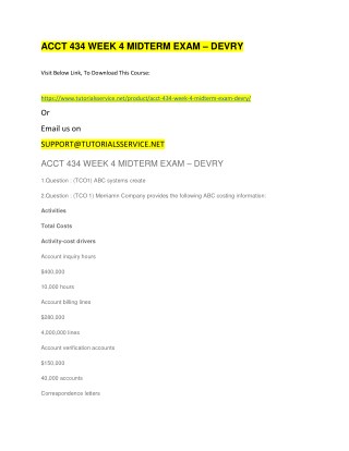 ACCT 434 WEEK 4 MIDTERM EXAM â€“ DEVRY