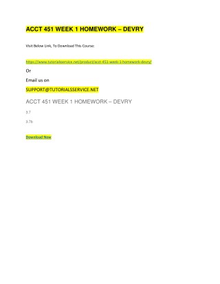 ACCT 451 WEEK 1 HOMEWORK â€“ DEVRY