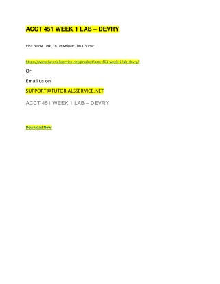 ACCT 451 WEEK 1 LAB â€“ DEVRY