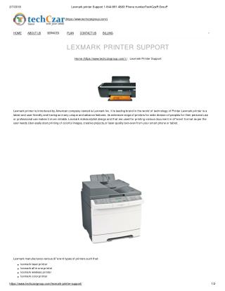 lexmark printer tech support 1844-891-4883