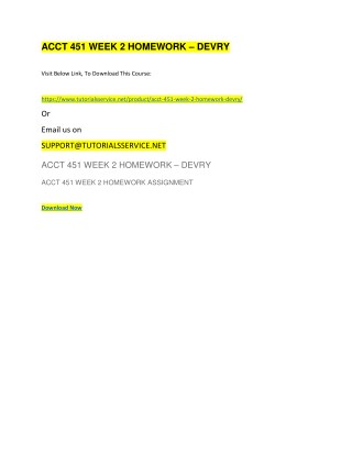 ACCT 451 WEEK 2 HOMEWORK â€“ DEVRY