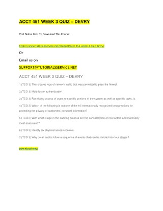 ACCT 451 WEEK 3 QUIZ â€“ DEVRY
