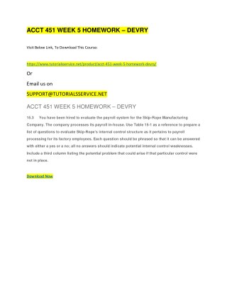 ACCT 451 WEEK 5 HOMEWORK â€“ DEVRY