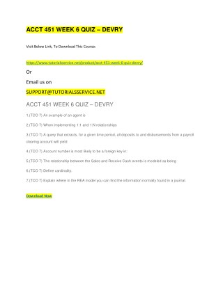 ACCT 451 WEEK 6 QUIZ â€“ DEVRY