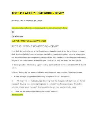 ACCT 451 WEEK 7 HOMEWORK â€“ DEVRY