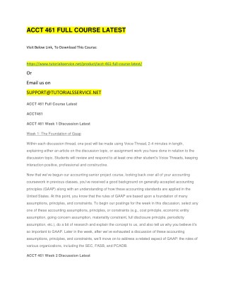 ACCT 461 FULL COURSE LATEST
