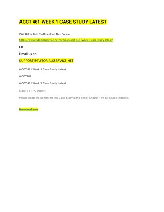 ACCT 461 WEEK 1 CASE STUDY LATEST