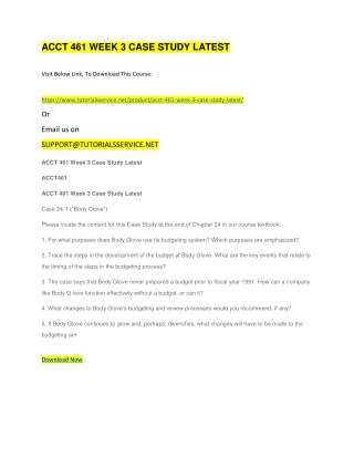 ACCT 461 WEEK 3 CASE STUDY LATEST