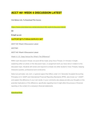 ACCT 461 WEEK 6 DISCUSSION LATEST