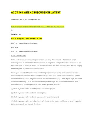 ACCT 461 WEEK 7 DISCUSSION LATEST