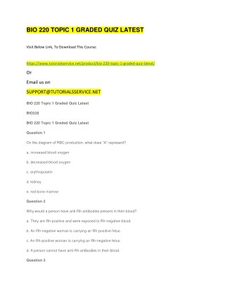 BIO 220 TOPIC 1 GRADED QUIZ LATEST