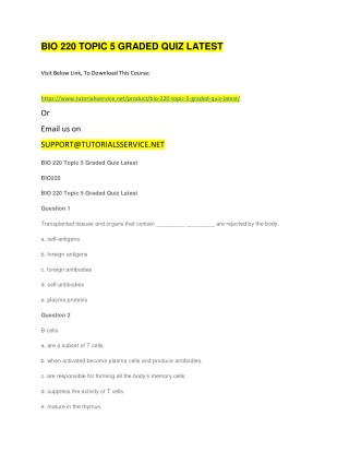 BIO 220 TOPIC 5 GRADED QUIZ LATEST