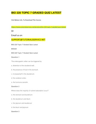 BIO 220 TOPIC 7 GRADED QUIZ LATEST