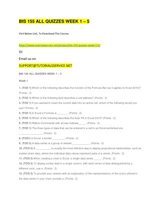BIS 155 ALL QUIZZES WEEK 1 â€“ 5