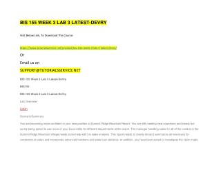 BIS 155 WEEK 3 LAB 3 LATEST-DEVRY