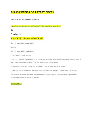 BIS 155 WEEK 4 DQ LATEST-DEVRY