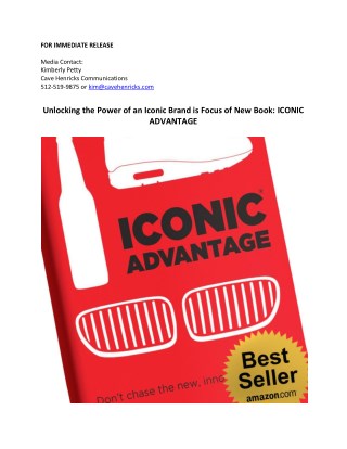 Unlocking the Power of an Iconic Brand is Focus of New Book: ICONIC ADVANTAGE