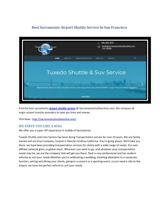 Best Sacramento Airport Shuttle Service - Sacramentoshuttleonline.com