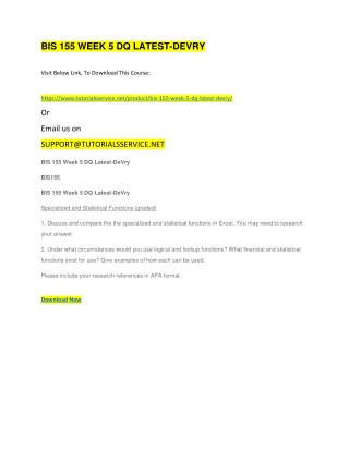 BIS 155 WEEK 5 DQ LATEST-DEVRY