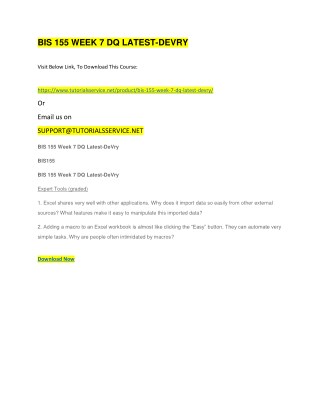 BIS 155 WEEK 7 DQ LATEST-DEVRY