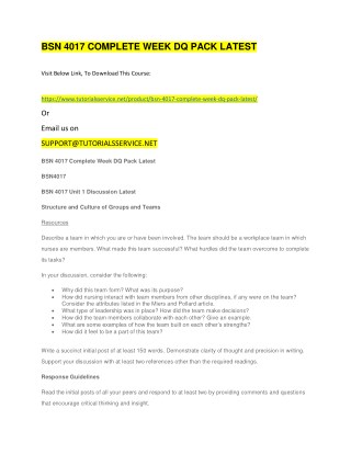 BSN 4017 COMPLETE WEEK DQ PACK LATEST