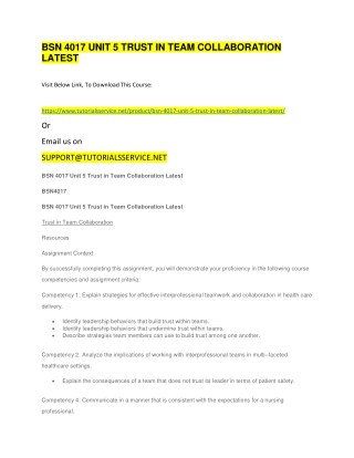 BSN 4017 UNIT 5 TRUST IN TEAM COLLABORATION LATEST