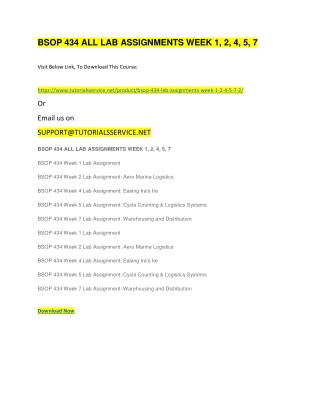 BSOP 434 ALL LAB ASSIGNMENTS WEEK 1, 2, 4, 5, 7