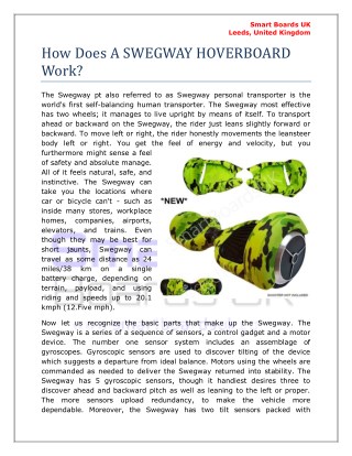 How Does A SWEGWAY HOVERBOARD Work