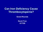 Can Iron Deficiency Cause Thrombocytopenia