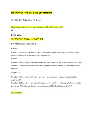 BSOP 434 WEEK 5 ASSIGNMENT
