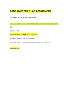 BSOP 434 WEEK 7 LAB ASSIGNMENT