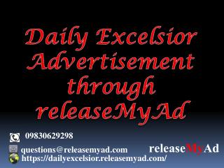 Book Daily Excelsior Newspaper Advertisement Online