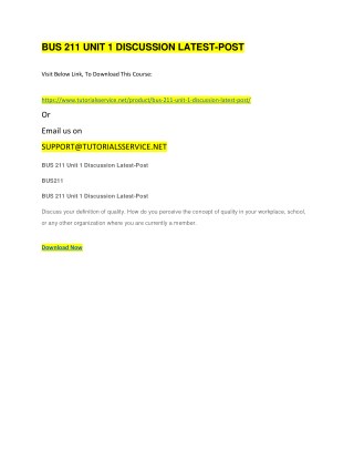 BUS 211 UNIT 1 DISCUSSION LATEST-POST
