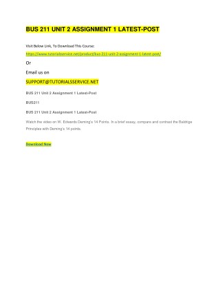 BUS 211 UNIT 2 ASSIGNMENT 1 LATEST-POST