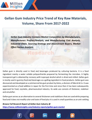 Gellan Gum Market Capacity, Production, Revenue, Price and Gross Margin From 2017-2022