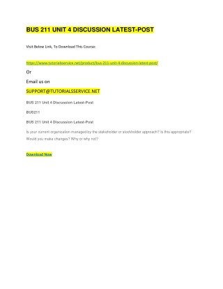 BUS 211 UNIT 4 DISCUSSION LATEST-POST