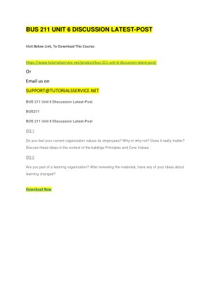 BUS 211 UNIT 6 DISCUSSION LATEST-POST