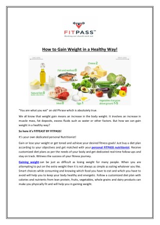 How to Gain Weight in a Healthy Way!