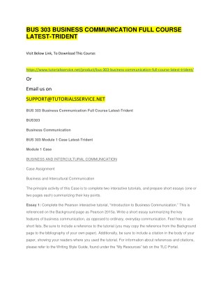 BUS 303 BUSINESS COMMUNICATION FULL COURSE LATEST-TRIDENT
