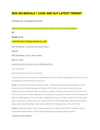BUS 303 MODULE 1 CASE AND SLP LATEST-TRIDENT