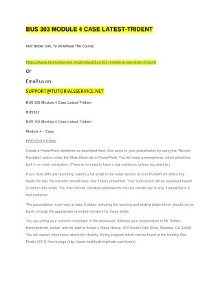 BUS 303 MODULE 4 CASE LATEST-TRIDENT