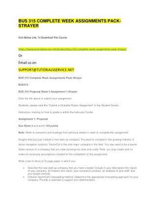 BUS 315 COMPLETE WEEK ASSIGNMENTS PACK-STRAYER