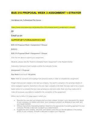 BUS 315 PROPOSAL WEEK 3 ASSIGNMENT 1-STRAYER