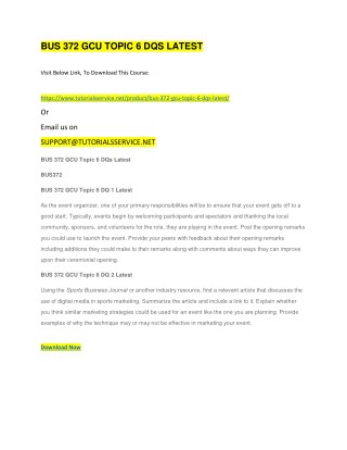 BUS 372 GCU TOPIC 6 DQS LATEST
