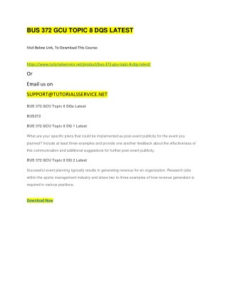 BUS 372 GCU TOPIC 8 DQS LATEST