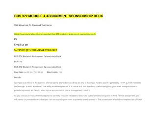 BUS 372 MODULE 4 ASSIGNMENT SPONSORSHIP DECK
