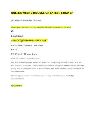 BUS 375 WEEK 3 DISCUSSION LATEST-STRAYER