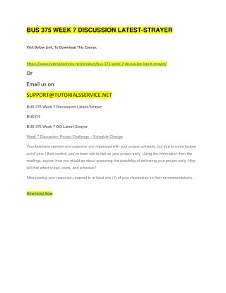 BUS 375 WEEK 7 DISCUSSION LATEST-STRAYER