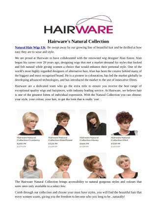 Hairware's Natural Collection