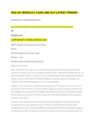 BUS 401 MODULE 2 CASE AND SLP LATEST-TRIDENT